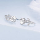 925 Sterling Silver Earrings with White Gold Plating and CZ-2