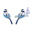 925 Sterling Silver Enamel Pavé CZ Earrings for Women-1