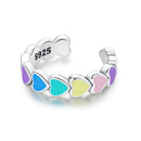925 Sterling Silver Enamel Oxidized Silver Earrings-1