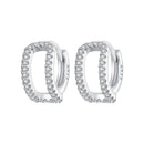 925 Sterling Silver Earrings with White Gold Plating and Pavé Setting CZ for Women-3