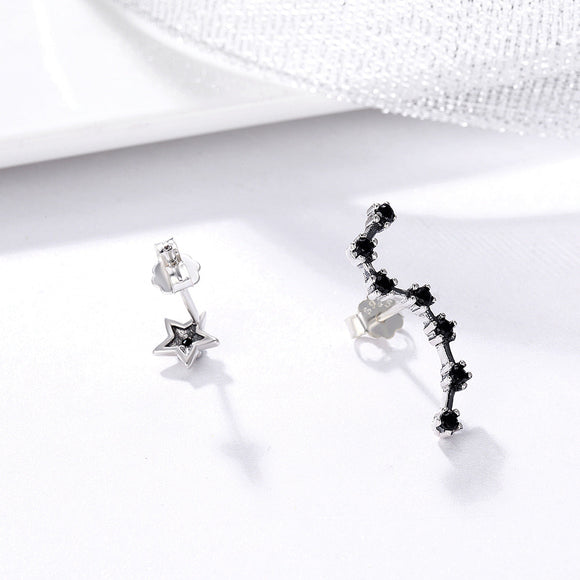 925 Sterling Silver Earrings with Pavé Setting CZ - 2.3cm Height