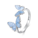 925 Sterling Silver Enamel Plated White Gold Ring for Women-1