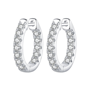925 Sterling Silver 0.023 Carat Moissanite Earrings for Women