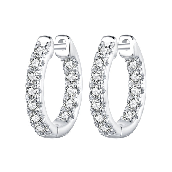 925 Sterling Silver 0.023 Carat Moissanite Earrings for Women