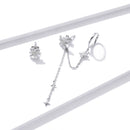 S925 Sterling Silver Earrings with CZ in Pavé Setting, 5.9cm Length, 1cm Size for Women-3