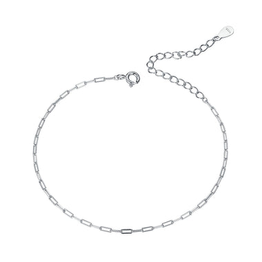 925 Sterling Silver & Plated Platinum Bracelet - 17+5cm Length