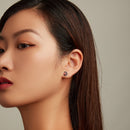 925 Sterling Silver Earrings with Pavé Setting CZ in Black Gold Plating-6