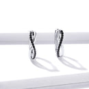 925 Sterling Silver Earrings 1.3*0.4cm with Pavé Setting CZ for Women-3