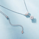 925 Sterling Silver Moissanite Pendant Necklace with Pavé Setting in White Gold - 40+5cm for Women-5