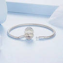 925 Sterling Silver + Pavé Setting White Gold Bracelet 17.0cm for Women-5