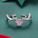 925 Sterling Silver White Gold Plated Bow-Knot Ring with CZ for Women-3