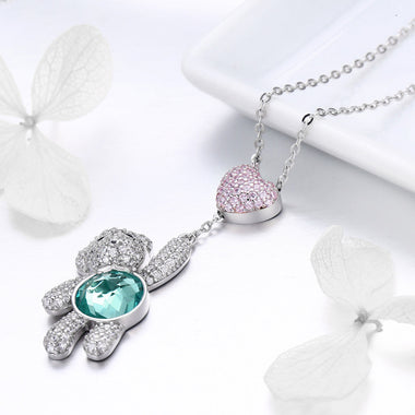 925 Sterling Silver Necklace 38-45cm with 3.1*1.3cm Pendant for Women - 0