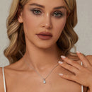 925 Sterling Silver 1 Carat Moissanite Necklace with Pavé Setting, 400 mm Length for Women-7