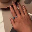 925 Sterling Silver Enamel White Gold Plated 1.6mm CZ Pavé Setting Ring-4