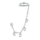 925 Sterling Silver Earrings with Pave Setting CZ - White Gold Plated for Women-1