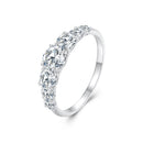 925 Sterling Silver Moissanite Engagement Ring with 5mm, 4mm, 3mm, 2.5mm Stones for Women-3