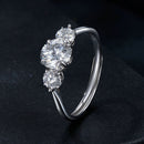 925 Sterling Silver Moissanite 6.5mm 1ct Ring, Size E for Women-4