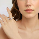 925 Sterling Silver White Gold Plated Quality Shell Pearl Starfish Ring for Women-6