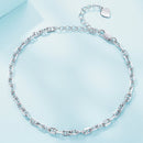 925 Sterling Silver Platinum Plated Bracelet 160+50mm for Women-3
