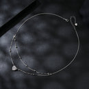 925 Sterling Silver 6.5mm Moissanite Necklace with Pavé Setting for Women-5