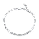 925 Sterling Silver + Moissanite White Gold 21cm Bracelet for Women-1