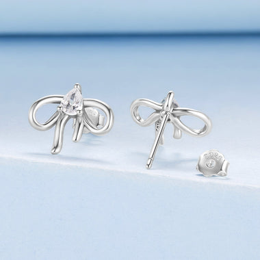 925 Sterling Silver Earrings with Pavé Setting & Oxidized Finish - 0