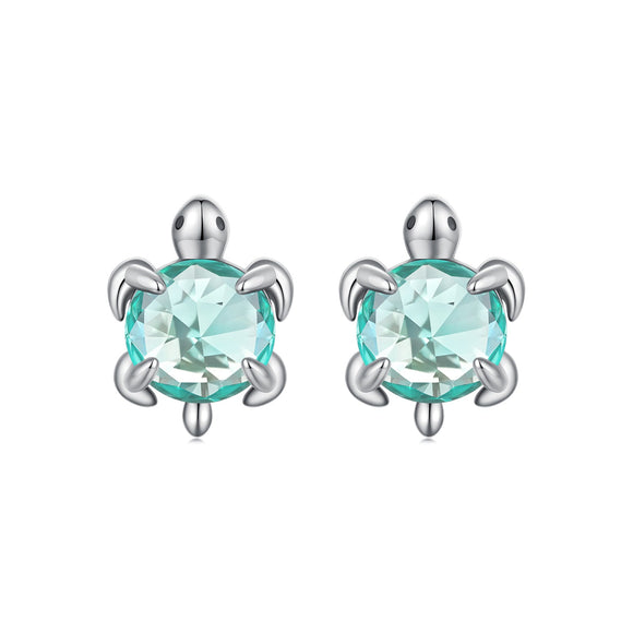 925 Sterling Silver Earrings with Transparent Glass and Oxidized Finish for Women