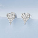 925 Sterling Silver White Gold Plated Pavé CZ Earrings-3