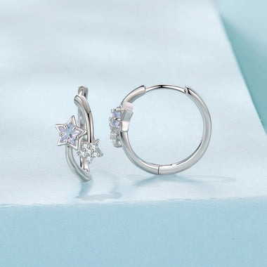 925 Sterling Silver Wedding Earrings with White Gold Plating and CZ Stones for Women - 0