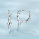 925 Sterling Silver Plated White Gold Earrings with CZ for Women-2