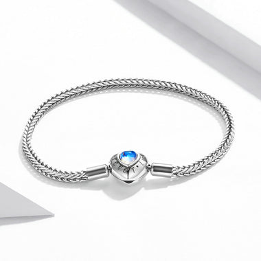 925 Sterling Silver Moonstone Bracelet 17cm for Women - 0
