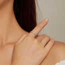 925 Sterling Silver S925 Pavé Setting CZ Ring for Women, Size 6.0, Width 2.6mm-6