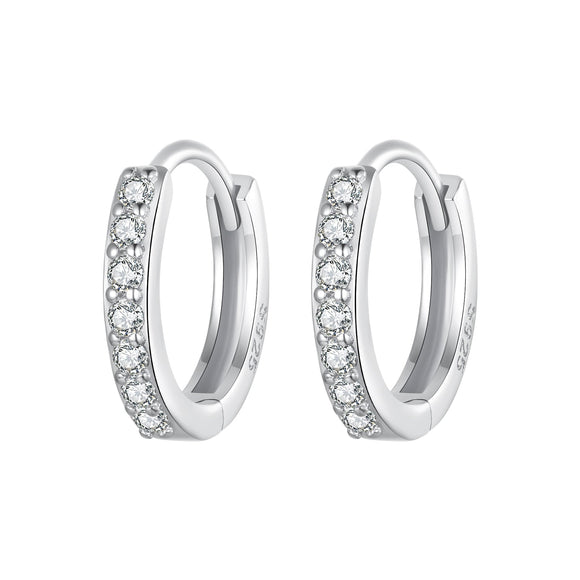 925 Sterling Silver Pavé Setting Gold Plated Earrings for Women