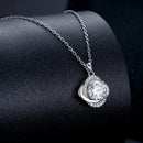 925 Sterling Silver Moissanite Pendant Necklace for Women, 39+5cm, Platinum Plated-2