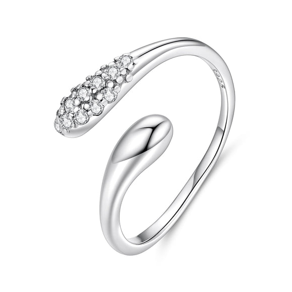 925 Sterling Silver Oxidized Pavé Setting CZ Ring