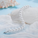 925 Sterling Silver Adjustable White Gold Plated Bracelet with Synthetic Pearl for Women-7