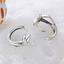 925 Sterling Silver Oxidized Silver Earrings 1.2*1.5cm for Women-4