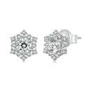 925 Sterling Silver Pavé Setting CZ Platinum Plated Earrings-2