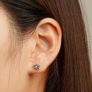 925 Sterling Silver Turquoise Earrings, 0.6*0.9cm, Oxidized Silver Finish for Women-6