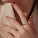 925 Sterling Silver + Plated White Gold 0.24cm Ring for Women-7