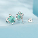 925 Sterling Silver Earrings with Transparent Glass and Oxidized Finish for Women-2