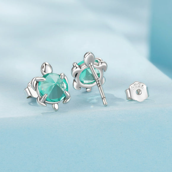 925 Sterling Silver Earrings with Transparent Glass and Oxidized Finish for Women