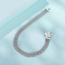 925 Sterling Silver and Platinum Plated 17.0 cm Pavé Setting CZ Bracelet for Women-5