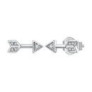 925 Sterling Silver 0.08ct and 0.12ct Moissanite Earrings in White Gold for Women-1