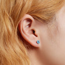 925 Sterling Silver Turquoise Pavé Setting CZ Earrings for Women-6