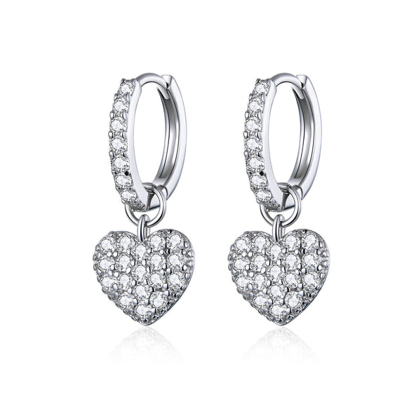 925 Sterling Silver CZ Pavé Setting Earrings for Women