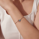 925 Sterling Silver Synthetic Opal Bracelet with White Gold Plating-6