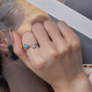 925 Sterling Silver Opal Nanometer Stone Plated Platinum Ring-8