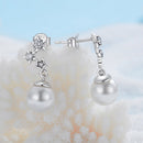925 Sterling Silver Earrings with Quality Shell Pearl and CZ for Women-4