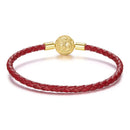 925 Sterling Silver Leather Rope Bracelet 17cm - Oxidized Silver for Women-4